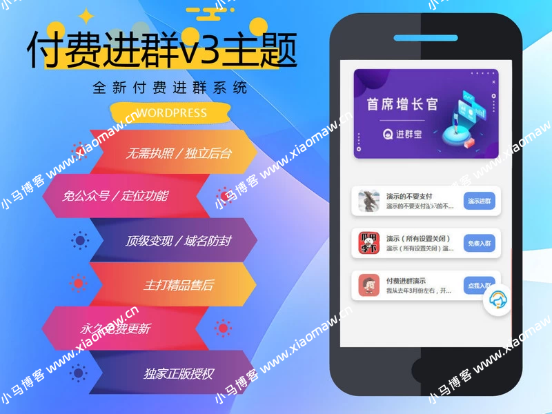 wp付费进群系统V3源码-开心版，附绕授权教程