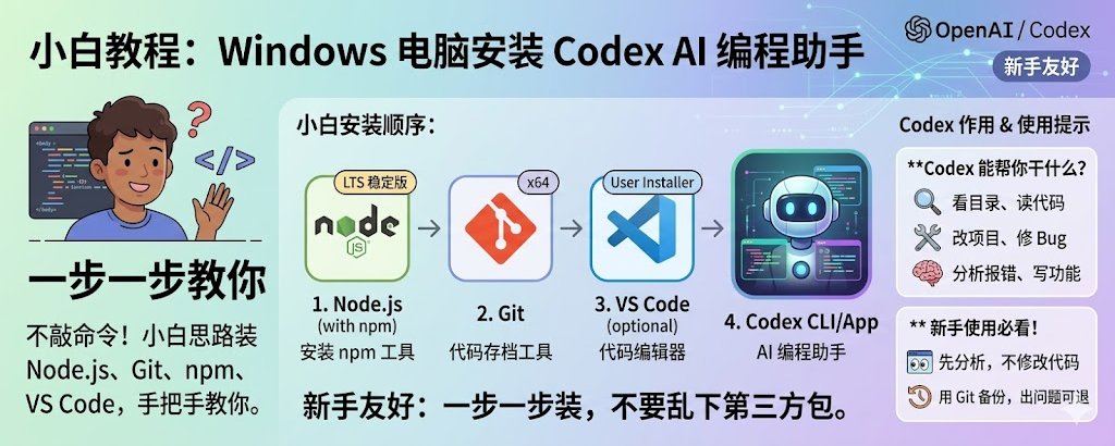 小白教程：Windows电脑安装CodexAI编程助手