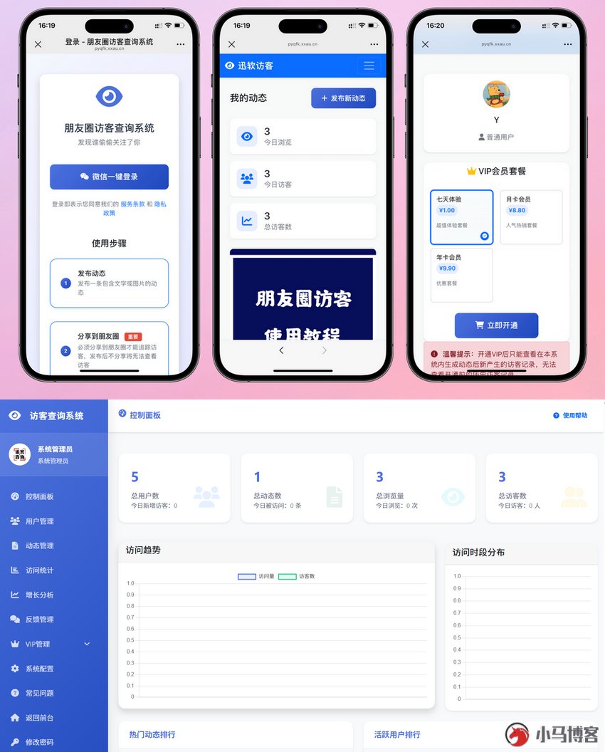 朋友圈访客记录系统修复版 - PHP7.4+易支付